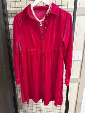 Hot Pink velvet dress